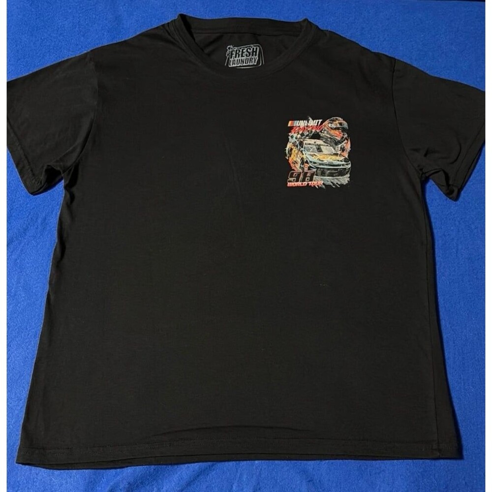Fresh Laundry Racing Graphic T-Shirt L Black #98 World Tour Y2K